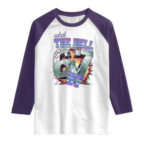Funny Statue Of Liberty Six Seven Meme Raglan Shirt What The Hell Is 67 Gift TS12 White Purple Print Your Wear