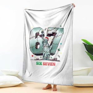 Statue Of Liberty Six Seven Meme Throw Blanket Trendy Gen Z Christmas Gift TS12 Print Your Wear