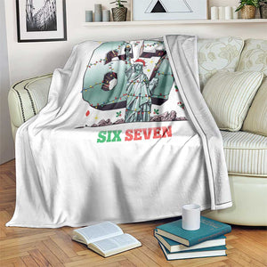 Statue Of Liberty Six Seven Meme Throw Blanket Trendy Gen Z Christmas Gift TS12 Print Your Wear