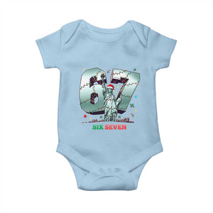 Statue Of Liberty Six Seven Meme Baby Onesie Trendy Gen Z Christmas Gift TS12 Light Blue Print Your Wear