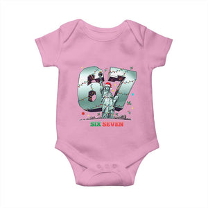 Statue Of Liberty Six Seven Meme Baby Onesie Trendy Gen Z Christmas Gift TS12 Light Pink Print Your Wear