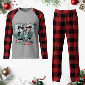 Statue Of Liberty Six Seven Meme Plaid Pajama Set Trendy Gen Z Christmas Gift TS12 Buffalo Plaid Print Your Wear