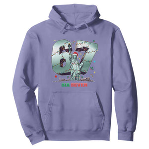 Statue Of Liberty Six Seven Meme Hoodie Trendy Gen Z Christmas Gift TS12 Violet Print Your Wear