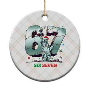 Statue Of Liberty Six Seven Meme Ceramic Ornament Trendy Gen Z Christmas Gift TS12 1pc Christmas Plaid Print Your Wear