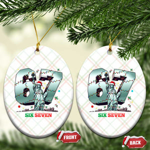 Statue Of Liberty Six Seven Meme Ceramic Ornament Trendy Gen Z Christmas Gift TS12 Print Your Wear
