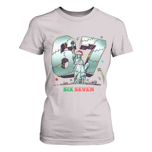 Statue Of Liberty Six Seven Meme T Shirt For Women Trendy Gen Z Christmas Gift TS12 Ice Gray Print Your Wear