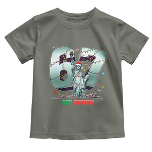 Statue Of Liberty Six Seven Meme Toddler T Shirt Trendy Gen Z Christmas Gift TS12 Military Green Print Your Wear