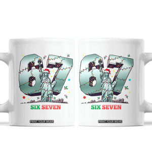 Statue Of Liberty Six Seven Meme Coffee Mug Trendy Gen Z Christmas Gift TS12 White Print Your Wear