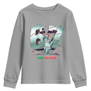 Statue Of Liberty Six Seven Meme Youth Sweatshirt Trendy Gen Z Christmas Gift TS12 Sport Gray Print Your Wear