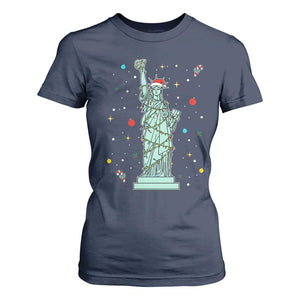 Statue Of Liberty Six Seven Meme T Shirt For Women Gen Alpha 67 Trend Christmas Gift TS12 Navy Print Your Wear