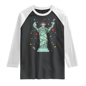 Doot Doot 67 Statue Of Liberty Raglan Shirt Funny Gen Alpha 67 Trend Christmas Gift TS12 Black White Print Your Wear