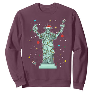 Doot Doot 67 Statue Of Liberty Sweatshirt Funny Gen Alpha 67 Trend Christmas Gift TS12 Maroon Print Your Wear