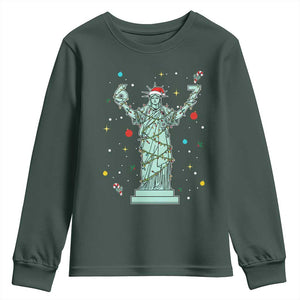 Doot Doot 67 Statue Of Liberty Youth Sweatshirt Funny Gen Alpha 67 Trend Christmas Gift TS12 Dark Forest Green Print Your Wear
