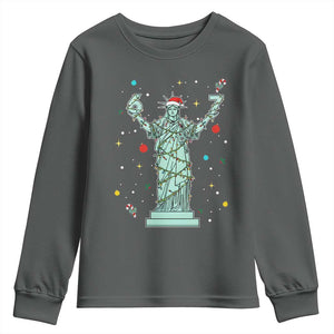 Doot Doot 67 Statue Of Liberty Youth Sweatshirt Funny Gen Alpha 67 Trend Christmas Gift TS12 Dark Heather Print Your Wear