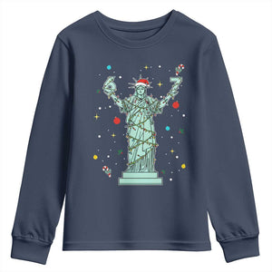 Doot Doot 67 Statue Of Liberty Youth Sweatshirt Funny Gen Alpha 67 Trend Christmas Gift TS12 Navy Print Your Wear