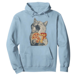 Six Seven Meme Cat 67 Pizza Nugget Hoodie Funny Gen Alpha 67 Trend Gift TS12 Light Blue Print Your Wear