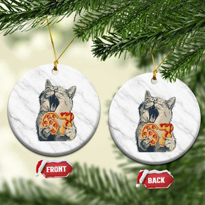 Six Seven Meme Cat 67 Pizza Nugget Ceramic Ornament Funny Gen Alpha 67 Trend Gift TS12 1pc White Marble Print Your Wear