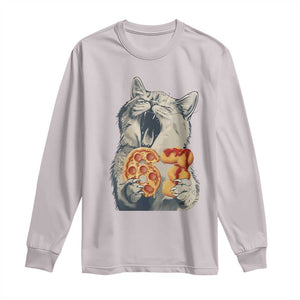 Six Seven Meme Cat 67 Pizza Nugget Long Sleeve Shirt Funny Gen Alpha 67 Trend Gift TS12 Ice Gray Print Your Wear