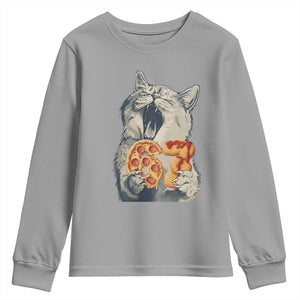 Six Seven Meme Cat 67 Pizza Nugget Youth Sweatshirt Funny Gen Alpha 67 Trend Gift TS12 Sport Gray Print Your Wear