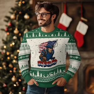 NEFP Game Day Sports Fan Gift Ugly Christmas Sweater TS12 Beige Green Print Your Wear