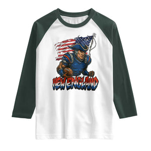 NEFP Game Day Sports Fan Gift Raglan Shirt TS12 White Dark Forest Green Print Your Wear