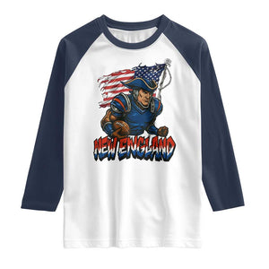 NEFP Game Day Sports Fan Gift Raglan Shirt TS12 White Navy Print Your Wear