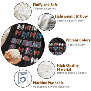 Coquette NE Football Fan Throw Blanket Gift For Women TS12 Print Your Wear