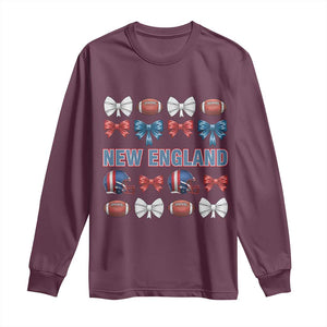 Coquette NE Football Fan Long Sleeve Shirt Gift For Women TS12 Maroon Print Your Wear