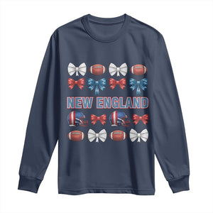 Coquette NE Football Fan Long Sleeve Shirt Gift For Women TS12 Navy Print Your Wear