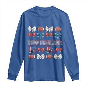 Coquette NE Football Fan Long Sleeve Shirt Gift For Women TS12 Royal Blue Print Your Wear