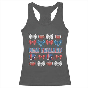 Coquette NE Football Fan Racerback Tank Top Gift For Women TS12 Dark Heather Print Your Wear