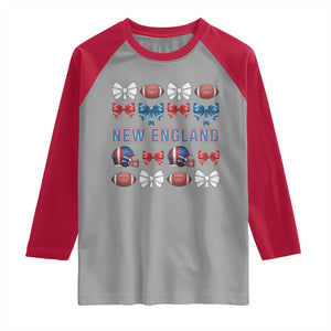 Coquette NE Football Fan Raglan Shirt Gift For Women TS12 Sport Gray Red Print Your Wear