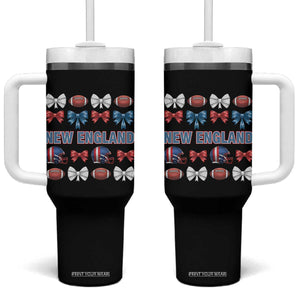 Coquette NE Football Fan Tumbler With Handle Gift For Women TS12 One Size: 40 oz Black Print Your Wear