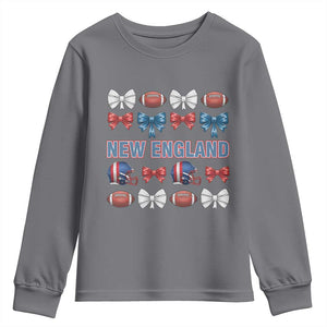 Coquette NE Football Fan Youth Sweatshirt Gift For Women TS12 Charcoal Print Your Wear