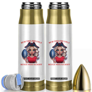Funny East Coast Football Girl Fan Bullet Tumbler NE Girls Never Miss Kickoff TS12 White Print Your Wear
