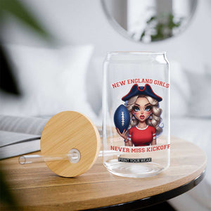 Funny East Coast Football Girl Fan Glass Can NE Girls Never Miss Kickoff TS12 Print Your Wear