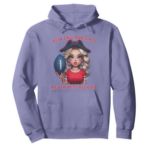 Funny East Coast Football Girl Fan Hoodie NE Girls Never Miss Kickoff TS12 Violet Print Your Wear