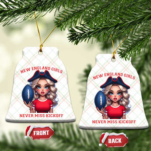 Funny East Coast Football Girl Fan Ceramic Ornament NE Girls Never Miss Kickoff TS12 Print Your Wear