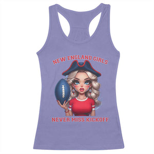 Funny East Coast Football Girl Fan Racerback Tank Top NE Girls Never Miss Kickoff TS12 Violet Print Your Wear