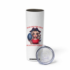 Funny East Coast Football Girl Fan Skinny Tumbler NE Girls Never Miss Kickoff TS12 Print Your Wear