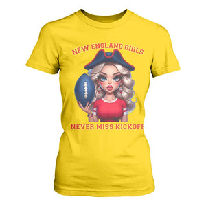 Funny East Coast Football Girl Fan T Shirt For Women NE Girls Never Miss Kickoff TS12 Daisy Print Your Wear