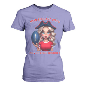 Funny East Coast Football Girl Fan T Shirt For Women NE Girls Never Miss Kickoff TS12 Violet Print Your Wear