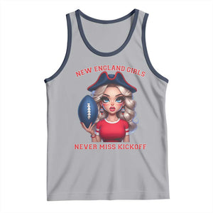 Funny East Coast Football Girl Fan Tank Top NE Girls Never Miss Kickoff TS12 Athletic Heather Navy Print Your Wear
