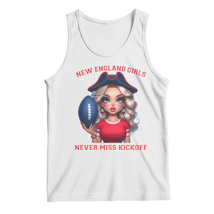 Funny East Coast Football Girl Fan Tank Top NE Girls Never Miss Kickoff TS12 White Print Your Wear