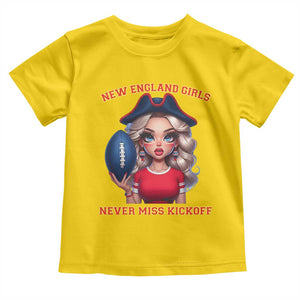 Funny East Coast Football Girl Fan Toddler T Shirt NE Girls Never Miss Kickoff TS12 Daisy Print Your Wear