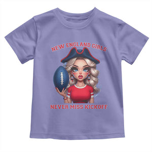Funny East Coast Football Girl Fan Toddler T Shirt NE Girls Never Miss Kickoff TS12 Violet Print Your Wear
