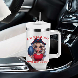 Funny East Coast Football Girl Fan Tumbler With Handle NE Girls Never Miss Kickoff TS12 Print Your Wear