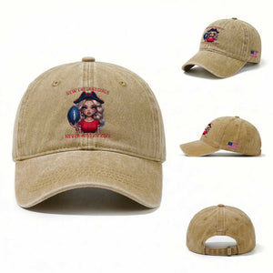 Funny East Coast Football Girl Fan Washed Cotton Baseball Cap NE Girls Never Miss Kickoff TS12 Washed Cap Universal Fit Khaki Print Your Wear
