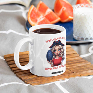 Funny East Coast Football Girl Fan Coffee Mug NE Girls Never Miss Kickoff TS12 Print Your Wear