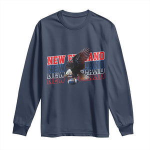 Vintage NE Football Fan Long Sleeve Shirt Game Day Lover Gift TS12 Navy Print Your Wear